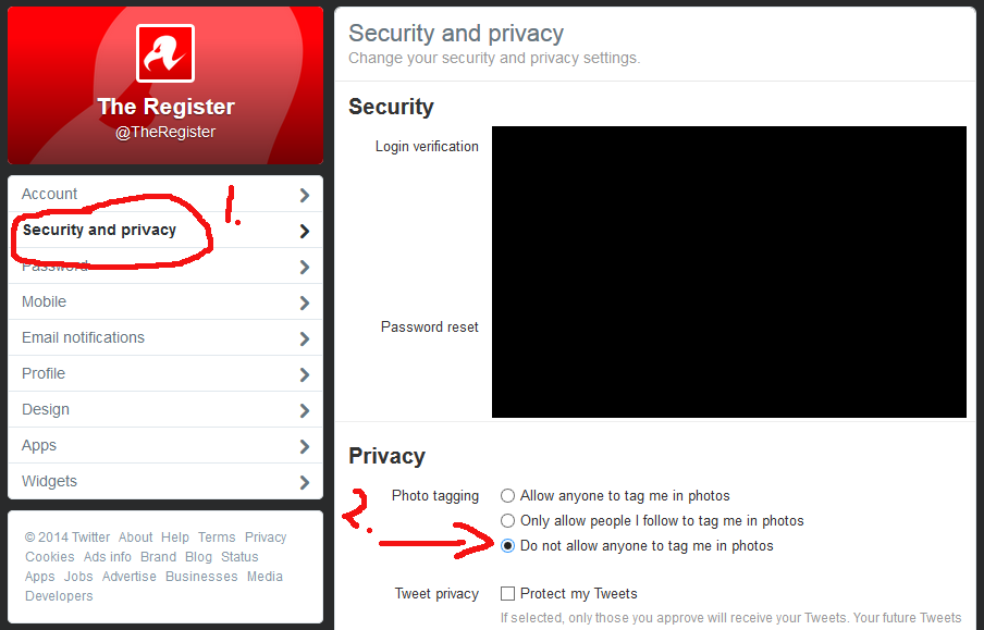How to disable photo tagging in Twitter