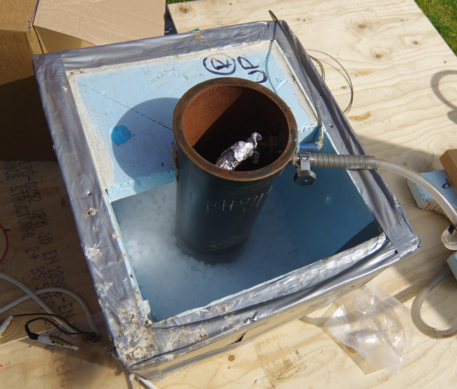 Dry ice packed around the REHAB chamber