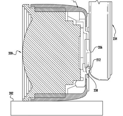 Apple patent illustration for bayonet camera-lens attachment for iOS devices