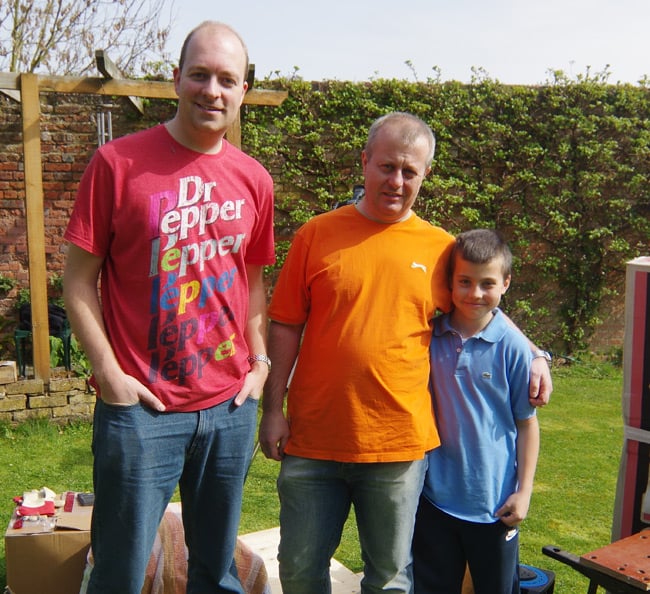 Rob Eastwood, Paul Shackleton and his son Harry