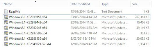 The MSDN download from April 2, 2014. No sign of Windows Server updates