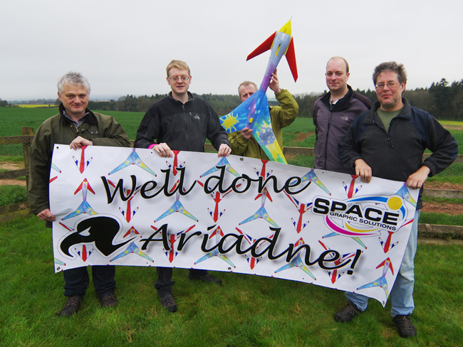 The LOHAN team poses with the finished spaceplane