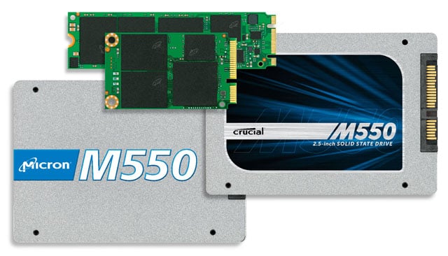 Crucial M550 SSD form factors