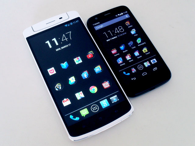 Side-by-side with Moto G for scale