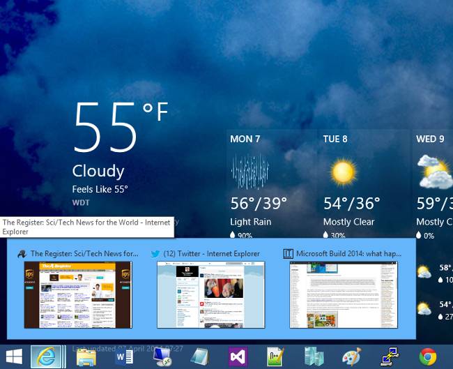 Windows 8.1 Update Storeapps Taskbar