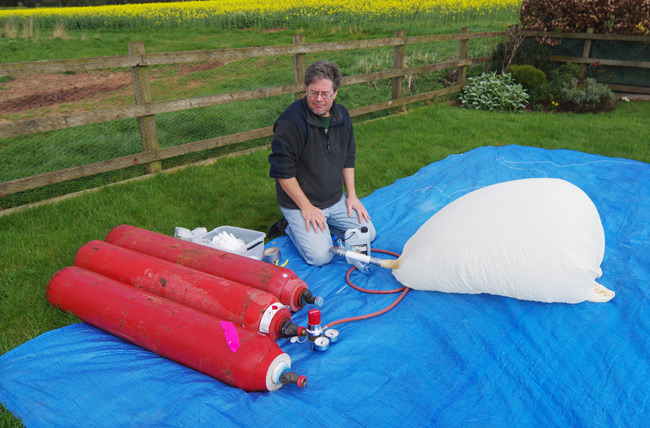 Dave Akerman fills the Punch balloon