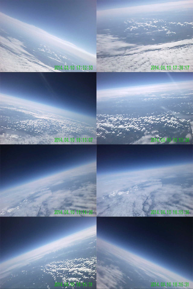 Montage of stills from the DBcam on the Punch test flight