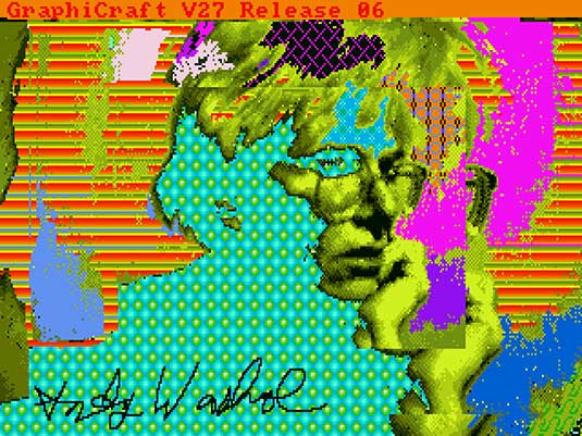 Screenshot of an image Andy Warhol made with an Amiga