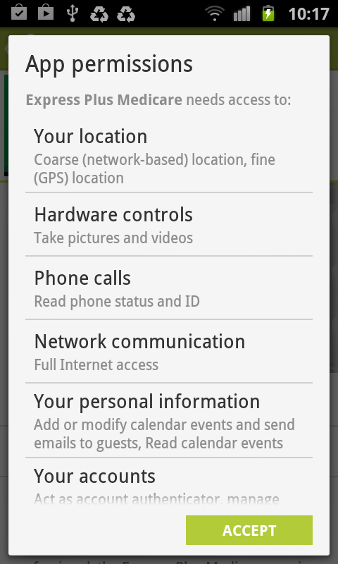 Centrelink Android Permissions