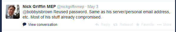 Nick Griffin MEP hacked by Anonymous