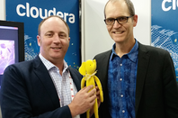 Hadoop the Elephant, Simon Sharwood and Hadoop co-creator Doug Cutting