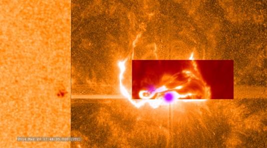 A combination image of the solar flare