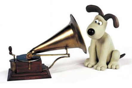Gromit as HMV dog Little Nipper