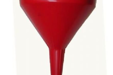Red plastic funnel