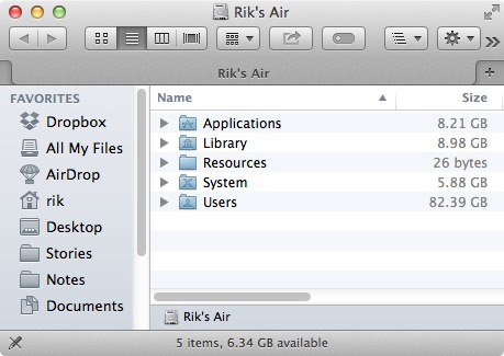 Root Finder folder before installing OS X 10.9.3