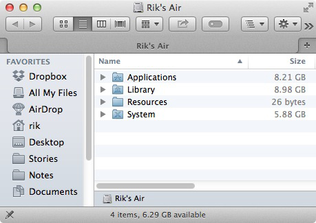 Root Finder folder after installing OS X 10.9.3