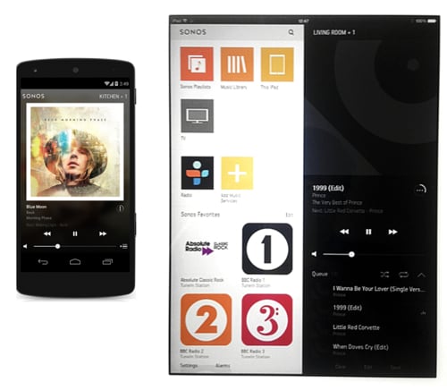 Sonos phone and tablet app