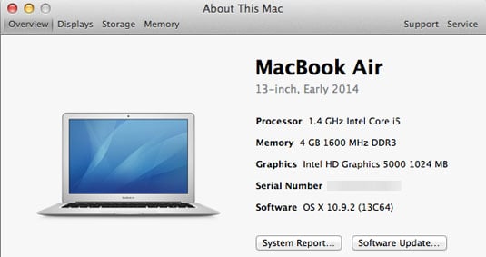 Apple MacBook Air 13-inch (early 2014)