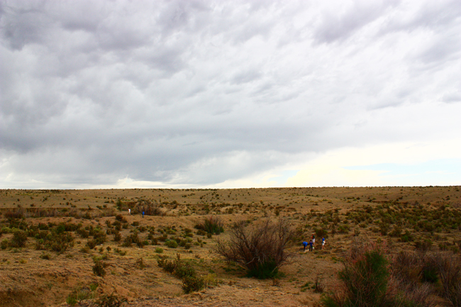 A remote desert landing site some 8km from the nearest road