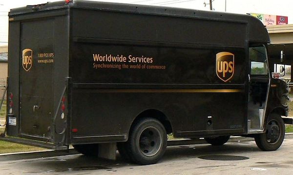 UPS package van in USA