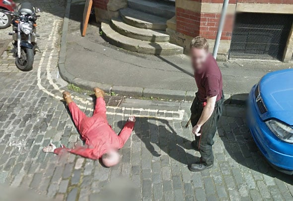 Another still of mechanics Dan Thompson and Gary Kerr caught on Street View