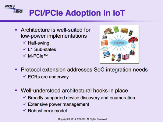 PCI-SIG slide: 'PIC/PCIe Adoption in IoT'