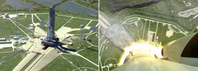 Artist's impressions of the SLS launch