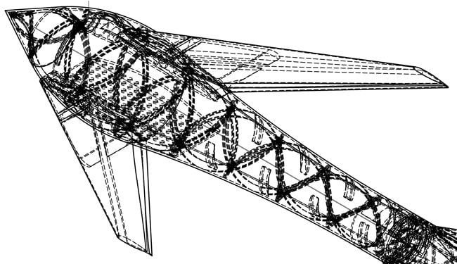 CAD axonometric view of the Vulture's nose and canards