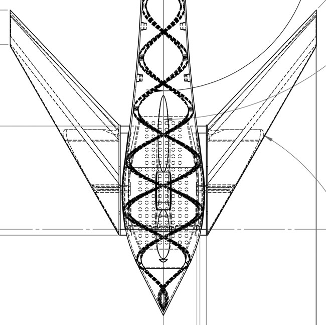 CAD plan view of the Vulture's nose and canards