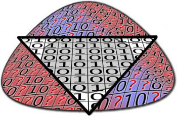 This geometric figure illustrates the concept of magic states and their relation to contextuality. The triangular region contains quantum states that are not magic and do not exhibit contextuality. States outside the triangle do exhibit contextuality and may be useful as a resource in the magic-state model of quantum computing.