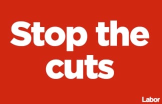 ALP stop the cuts poster