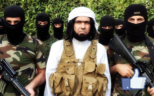 ISIS leader Shakir Wahiyib with Facebook thumbs-up