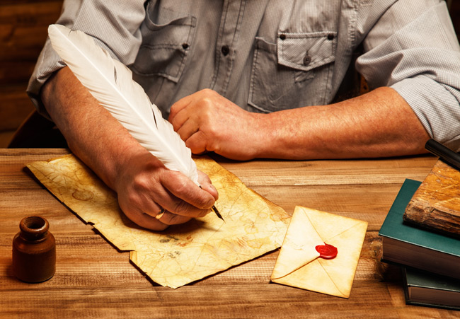 Man writing a letter