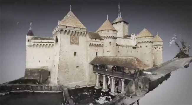 Another view of the 3D virtual Chillon Castle