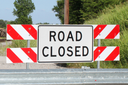 road closed road sign