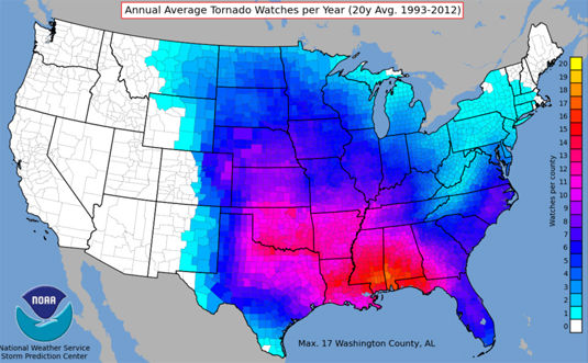 Tornado Alley map