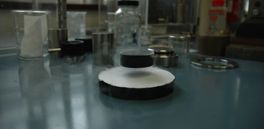 Cambridge's superconducting magnet levitating