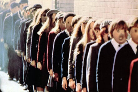 Same-faced children from the film "Pink Floyd: The Wall"
