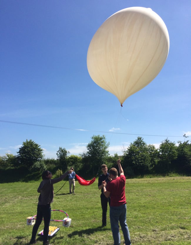 The Tharsis balloon and payload just before launch