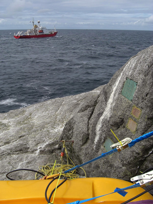 The James Clark Ross passing Rockall. Pic: Nick Hancock