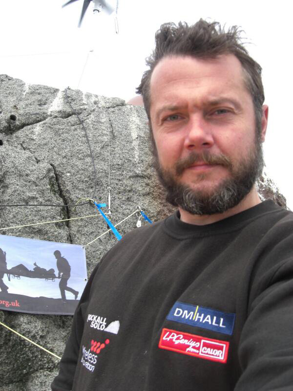 Nick Hancock atop Rockall yesterday