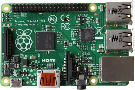 The Raspberry Pi B+ circuit board