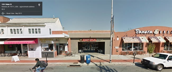 The Chipotle in question seen on Street View