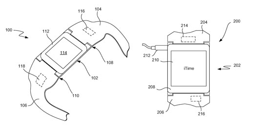 Drawings from Apple's "iTime" patent