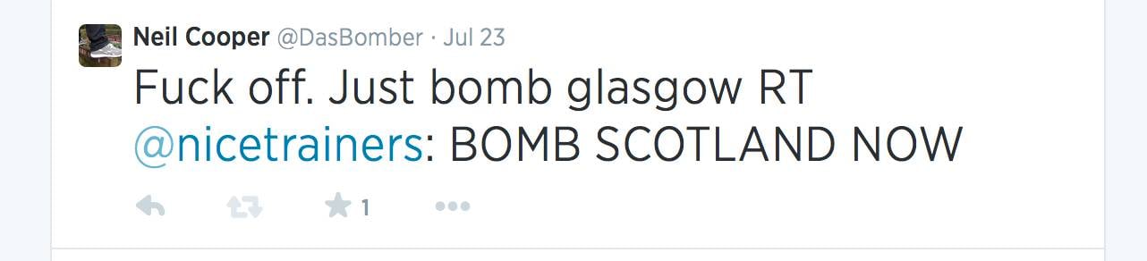 @DasBomber tweets that led to police arriving at 1am