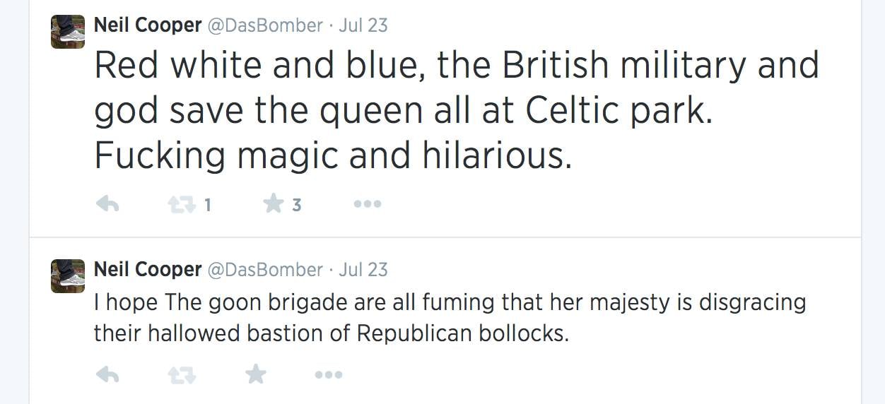 @DasBomber tweets that led to police arriving at 1am