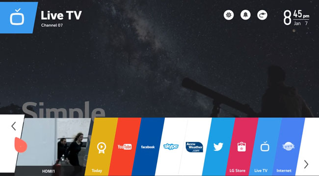 LG webOS - apps aplenty