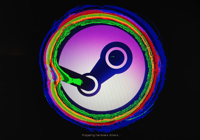 SteamOS installer splash screen gets psychedelic