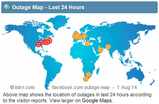 Facebook outage map