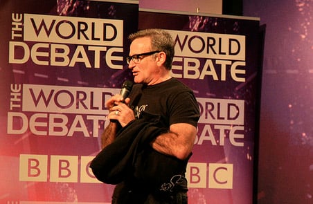Robin Williams at a BBC talk (sergey brin cropped out))